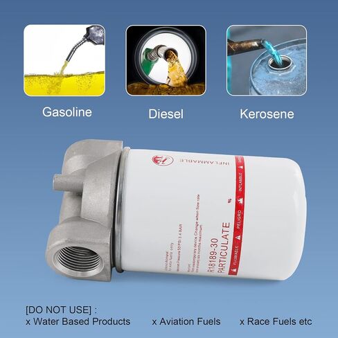High Flow Fuel Filter, 1" NPT 30 Micron Spin-on Cartridge Style for Mobile and Stationary Fuel Pump Tank Boat in Saudi Arabia