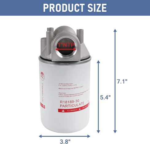 High Flow Fuel Filter, 1" NPT 30 Micron Spin-on Cartridge Style for Mobile and Stationary Fuel Pump Tank Boat in Saudi Arabia