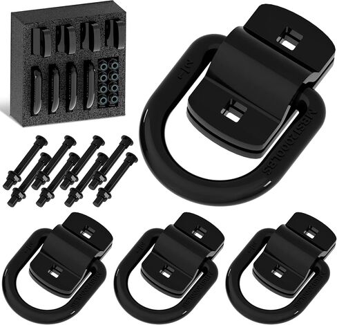 1/2" D Ring Tie Down Anchors Heavy Duty Bolt-On Forged D Ring, 12000Lbs Break Strength Tie Down Anchors Hooks for Trailers, Vans, Trucks, Rvs and Cargo Tie Downs with Screws & Bolts (4PCS) in Saudi Arabia