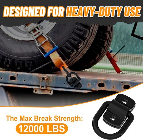 1/2" D Ring Tie Down Anchors Heavy Duty Bolt-On Forged D Ring, 12000Lbs Break Strength Tie Down Anchors Hooks for Trailers, Vans, Trucks, Rvs and Cargo Tie Downs with Screws & Bolts (4PCS) in Saudi Arabia