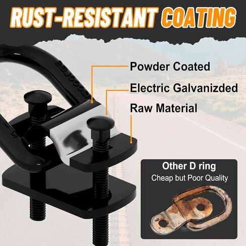1/2" D Ring Tie Down Anchors Heavy Duty Bolt-On Forged D Ring, 12000Lbs Break Strength Tie Down Anchors Hooks for Trailers, Vans, Trucks, Rvs and Cargo Tie Downs with Screws & Bolts (4PCS) in Saudi Arabia