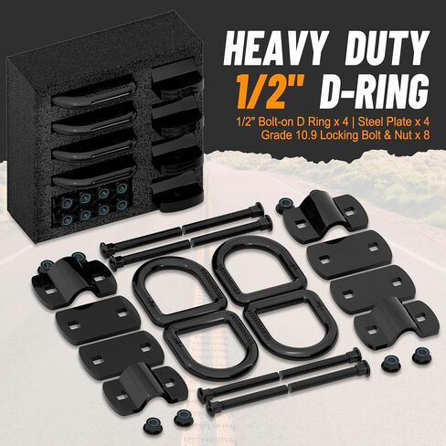 1/2" D Ring Tie Down Anchors Heavy Duty Bolt-On Forged D Ring, 12000Lbs Break Strength Tie Down Anchors Hooks for Trailers, Vans, Trucks, Rvs and Cargo Tie Downs with Screws & Bolts (4PCS) in Saudi Arabia