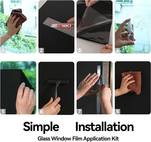 فيلم نافذة 17.5 "× 78.7" فيلم Window Film للخصوصية المطلقة والشمس الغلق غرفة غارقة في فيلم Black Film Static Cling Film For Home ، و RVS ، و RVS in Saudi Arabia