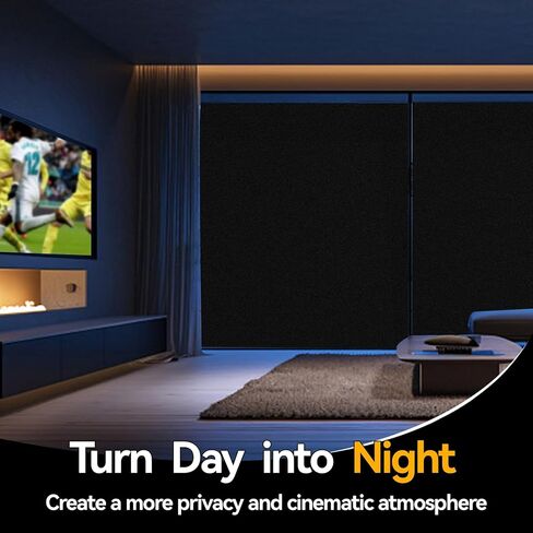 فيلم نافذة 17.5 "× 78.7" فيلم Window Film للخصوصية المطلقة والشمس الغلق غرفة غارقة في فيلم Black Film Static Cling Film For Home ، و RVS ، و RVS in Saudi Arabia