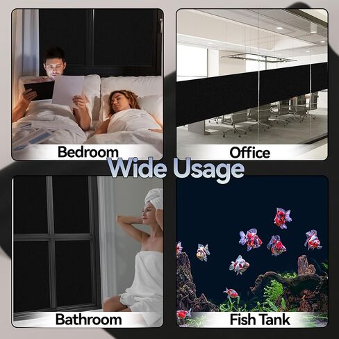 فيلم نافذة 17.5 "× 78.7" فيلم Window Film للخصوصية المطلقة والشمس الغلق غرفة غارقة في فيلم Black Film Static Cling Film For Home ، و RVS ، و RVS in Saudi Arabia