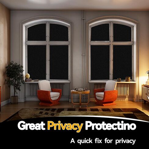 فيلم نافذة 17.5 "× 78.7" فيلم Window Film للخصوصية المطلقة والشمس الغلق غرفة غارقة في فيلم Black Film Static Cling Film For Home ، و RVS ، و RVS in Saudi Arabia