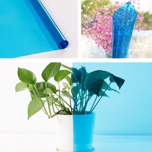 نافذة فيلم 11.8x39in (30x100cm) ديكور زجاجي ذاتي مع 2 من أدوات 7Colors حزمة ملونة شفاف قوس قزح in Kuwait