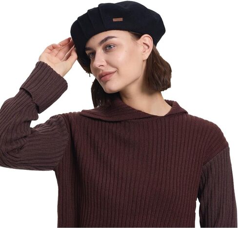 Wool Black Beret Cap Men Large French Beret Hats for Women Stainless Steel Beaded Hat Punk Accessories in Saudi Arabia