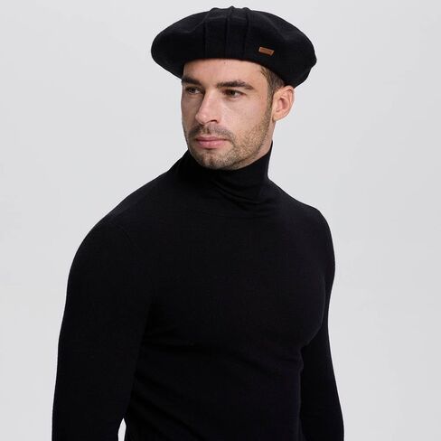 Wool Black Beret Cap Men Large French Beret Hats for Women Stainless Steel Beaded Hat Punk Accessories in Saudi Arabia