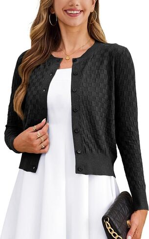 Verabendi للنساء اللطيفات CHERDIGANS القصير القصيرة سبيرا Cardigan زر المفتوح BOLERO تجاهل للفساتين S-XL in Kuwait