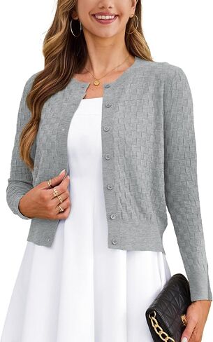 Verabendi للنساء اللطيفات CHERDIGANS القصير القصيرة سبيرا Cardigan زر المفتوح BOLERO تجاهل للفساتين S-XL in Kuwait