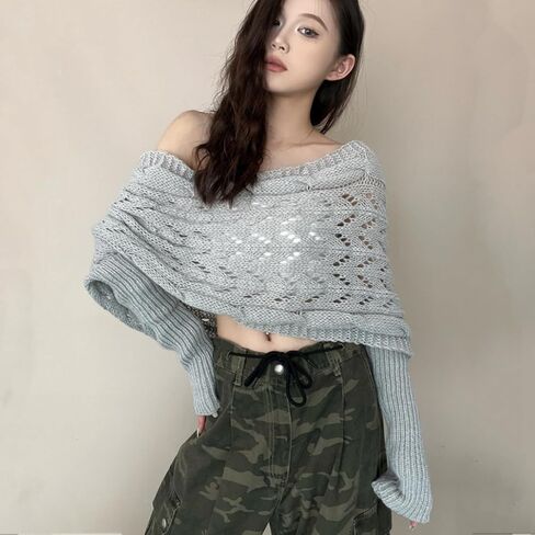 Scarf with Sleeves for Women, Knitted Cable Wrap, Multifunctional Crochet Shrug Sweater Wrap with Sleeves in Saudi Arabia