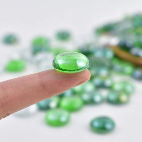 Flat Glass Marble Vase Fillers, 1LB Green Mixed Color Flat Gems Pebbles Aquarium Decoration in Saudi Arabia