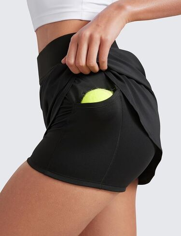 CRZ YOGA Dolphin Golf Skirts for Women A Line High Waisted Casual Athletic Mini Tennis Pickleball Skort with Zipper Pocket in Saudi Arabia