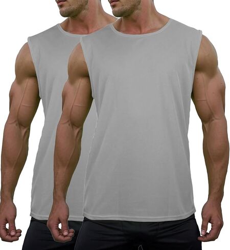 قمصان رجالي للتمرين بدون أكمام، سريعة الجفاف، بدون أكمام، قمصان للجري والصالة الرياضية، قمصان صيفية شبكية in Kuwait