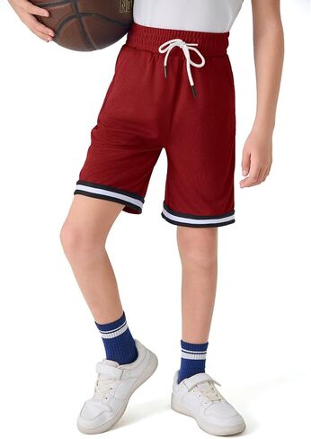 Haloumoning Boys Athletic Basketball Shorts Kids Mesh Active Quick Dry Shorts with Pockets 5-14 Years in Saudi Arabia