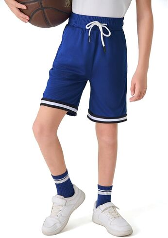 Haloumoning Boys Athletic Basketball Shorts Kids Mesh Active Quick Dry Shorts with Pockets 5-14 Years in Kuwait