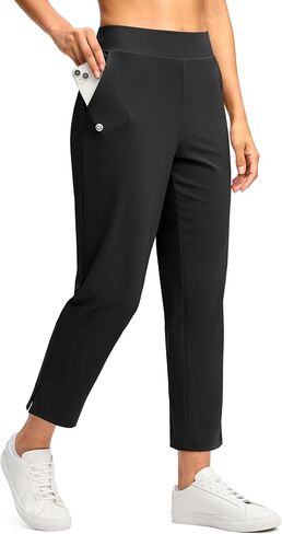 G Gradual Women's Pants Ankle 7/8 Golf Pants 3 Pockets Stretchy Travel Pants Inner Drawstring for Work Business Casual in Kuwait