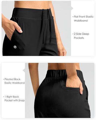G Gradual Women's Pants Ankle 7/8 Golf Pants 3 Pockets Stretchy Travel Pants Inner Drawstring for Work Business Casual in Kuwait