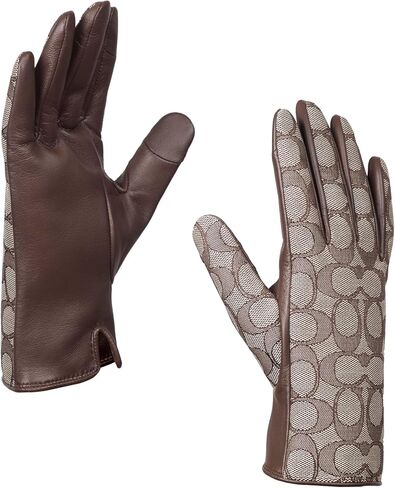 Coach womens Signature C Leather Tech Glove in Saudi Arabia