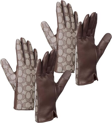 Coach womens Signature C Leather Tech Glove in Saudi Arabia