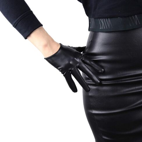 DooWay Short Leather Gloves Women Soft PU Fancy Tea Party Cocktail Costume Dress Up Accessorty in Saudi Arabia