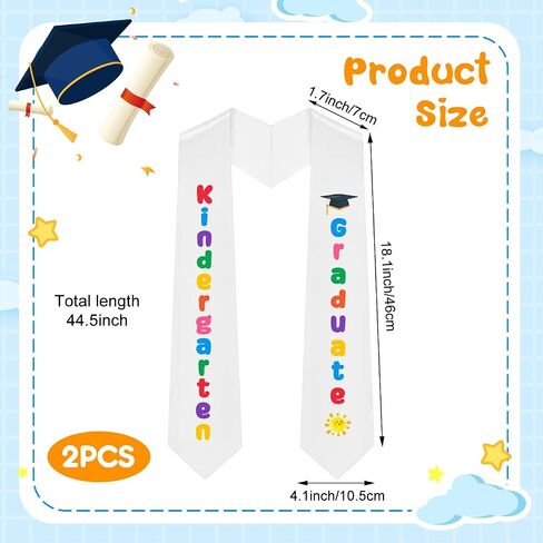 2Pcs Kindergarten Preschool Graduation Stole Class of 2025 Graduation Sash Custom Graduation Stole for Kids in Saudi Arabia