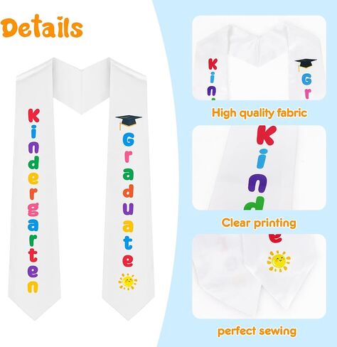 2Pcs Kindergarten Preschool Graduation Stole Class of 2025 Graduation Sash Custom Graduation Stole for Kids in Saudi Arabia