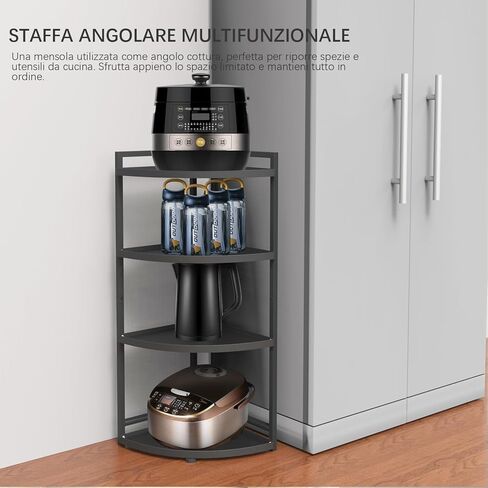 RA01,2-Tier Kitchen Storage Rack, Corner Rack Shelves, Pot Storage Rack H*31cm/W*30cm in Kuwait