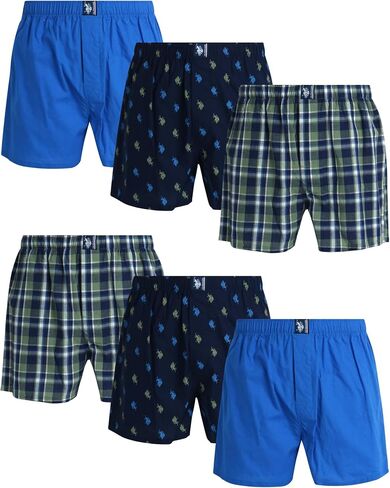 U.S. Polo Assn. Men's Underwear - Woven Boxers with Functional Fly (6 Pack) in Saudi Arabia