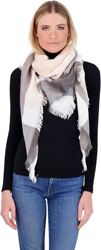 Plaid Blanket Scarf Winter Warm Fall Scarfs for Women, Lightweight Woven Soft Oversized Stylish Tartan Scarves Shawl Wraps in Kuwait