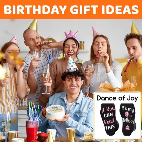 HAPPYPOP 7-12 Year Old Birthday Gifts - Socks for Kids Age 7-12, Birthday Gift for Boys Girls In 2 Pack with Greeting Card in Saudi Arabia