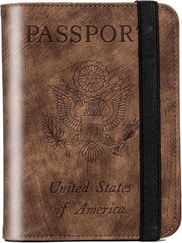 Passport Holder for travel - Cover Wallet -Travel Essentials RFID Blocking Travel Accessories for Women Men (navy blue) in Kuwait