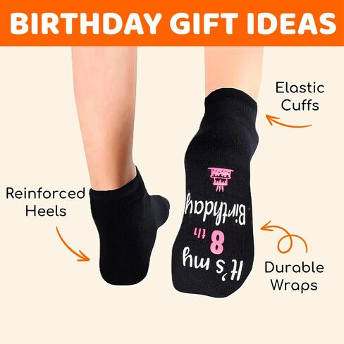 HAPPYPOP 7-12 Year Old Birthday Gifts - Socks for Kids Age 7-12, Birthday Gift for Boys Girls In 2 Pack with Greeting Card in Saudi Arabia