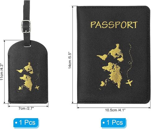 PATIKIL جواز سفر تغطية حامل ومجموعة علامة الأمتعة ، PU PARMY POSSPORT HOLDER TARDER TAGRACE TAGCESSICE EXCELISER in Kuwait