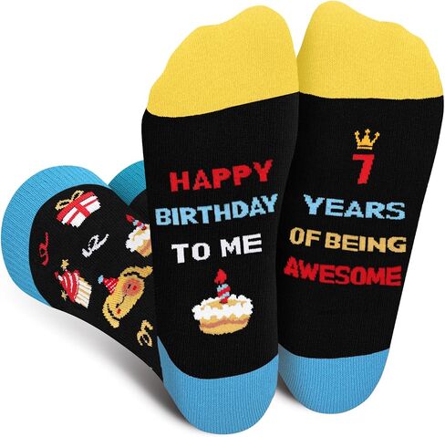 7th 8th 9th10th Birthday Gifts for Girls Boys Kids - Fun 7 8 9 10 Year Old Cute Socks Easter Gifts Stocking Stuffer in Kuwait