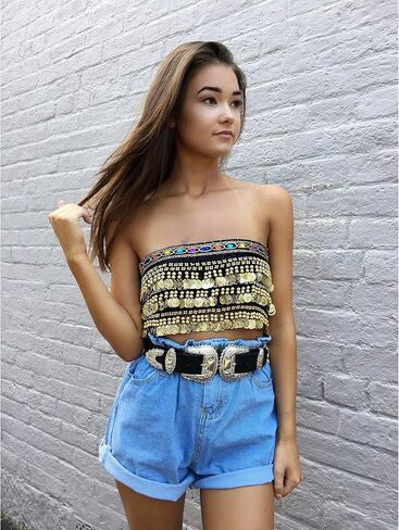 MUNAFIE Belly Dance Hip Scarf Belly Dancing Multi-Row Coin Noisy Belt Skirt in Kuwait