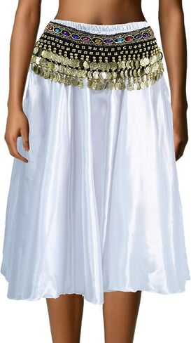 MUNAFIE Belly Dance Hip Scarf Belly Dancing Multi-Row Coin Noisy Belt Skirt in Kuwait