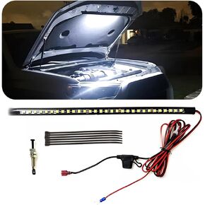 Car LED Work Light Kit, 12V Under Hood Work Inspection Lights, Automatic On/Off Underhood Work Light Kit, Waterproof IP67 Self-Adhesive Car LED Lights Bars fits Any Vehicles