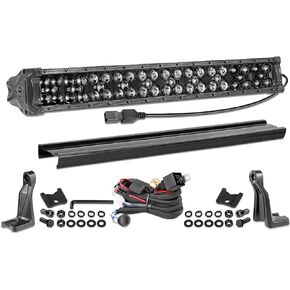20 Inch LED Light Bar with Wiring Harness, Nirider Black Series LED Bar with Cover 250W Spot Flood LED Fog Light Driving Light Work Light Off Road Light Bar for Truck ATV UTV RZR Ford SXS Wrangler