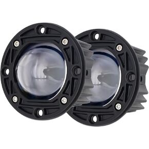 Round Yellow/White Flush Mount LED Pod 2Pcs 3Inch 30W Backup Reverse Lights Front Bumper Lights Driving Fog Lights Behind Grille Lights fit for Trucks SUV ATV UTV
