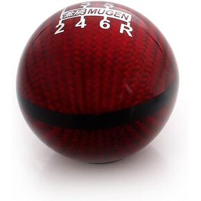 muge racing Universal Real Carbon Fiber Shift Knob 6 Speed Gear Shift Knob Round Ball for Most Manual/Automatic Car with 3 Adapters