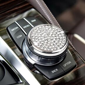 Bling Accessories for BMW 1 2 3 5 7 Series X1 X3 X5 X6 Media iDrive Control knob Cover Rhinestone Crystal Button (Large Size)