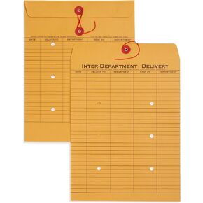 Blue Summit Inter-Department Envelopes, String Tie, Brown Kraft, 10 x 13 Inches – 100 Envelopes