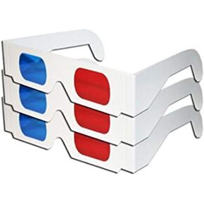 3Pcs Blue and Red Unisex 3D Stereo Glasses Foldable 3D Cardboard Glasses for Films, TV, Magazines and More Clever and Attractive,Accessories