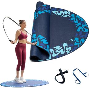 Tumaz Jump Rope Mat, 54''x36'' Indoor Outdoor Exercise Mat, 6mm Thick Non-Slip Jump Rope Pad For Jumping Rope, Yoga, Pilates, and Fitness Exercise with Oval Design