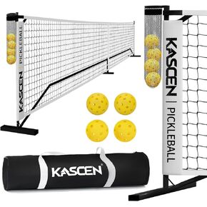 Pickleball Net - 22 FT Regulation Size Portable Pickleball Net, Pickle Ball Net with Exclusive Ball Holder, 4 Pickleballs & Carry Bag, Pickle Ball Net for Outdoor Indoor Driveway Backyard White in Saudi Arabia