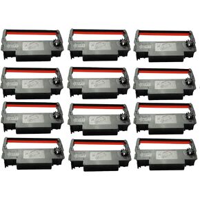 ERC-30 34 38 Ribbon Ink Cartridge Receipt Printer Black and Red, ERC30 Compatible with Epson Printer SNBC BTP-M280, BTP-M280A, BTP-M280B, BTP-M280D, BTP-M300, POS (12 Pack)
