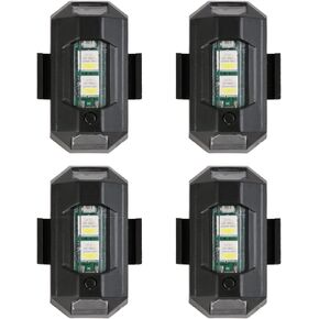 4PCS LED Strobe Lights, 7 Colors Mini USB Rechargeable Lighting, Night Warning Anti-Collision Tail Lights for Aircraft Flying, Motorcycles, Trucks, Cars, Bike, RC Boat