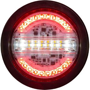 Buyers Products 4 Inch Combination LED Stop/Turn/Tail, Backup, and Strobe Light for Utility Vehicles & Work Trucks, Red/White, 5624432
